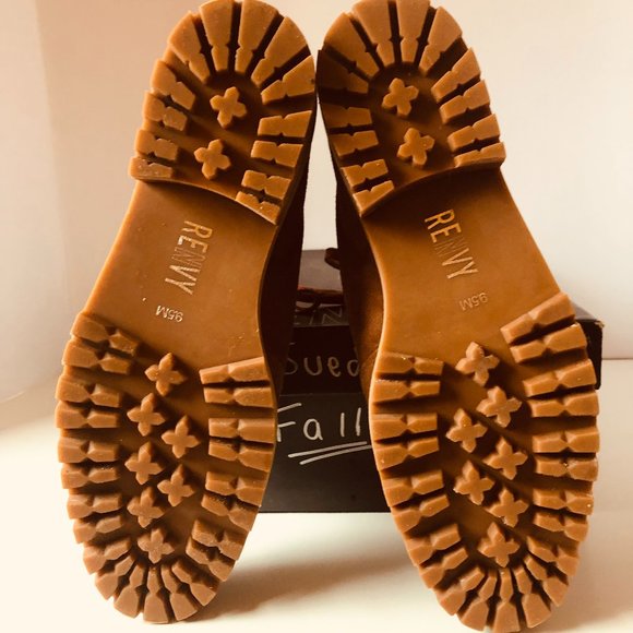 Like new!-RENVY Lace up Suede ankle Boots-cognac brown 9.5 - Picture 3 of 6